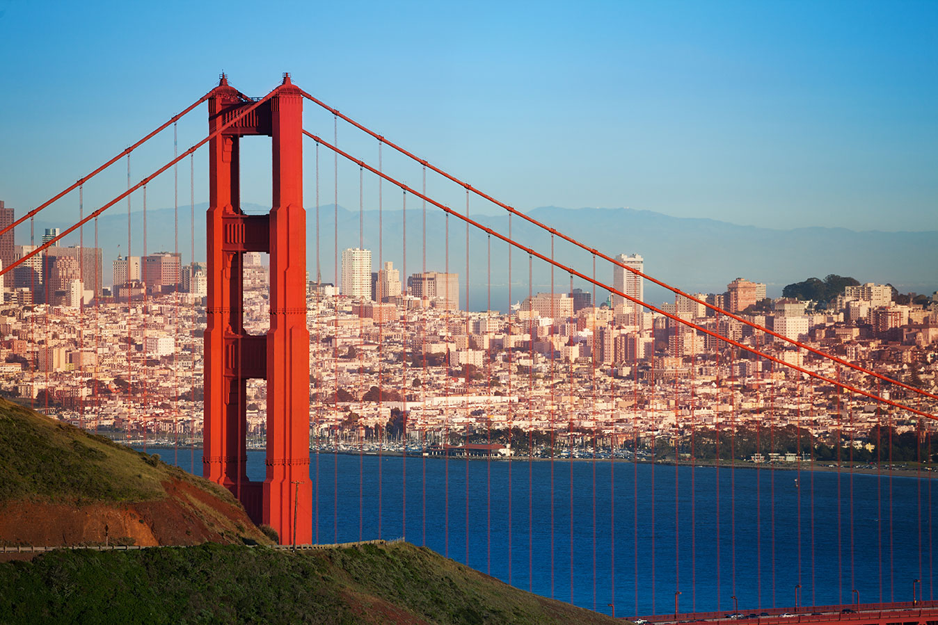 Golden Gate Bridge in San Francisco, a high-resolution cityscape image used for the homepage hero.